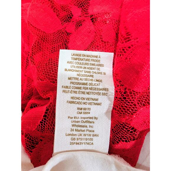Free People Hot Red Lace Fit & Flare Dress Size 4 NWT - Picture 8 of 9